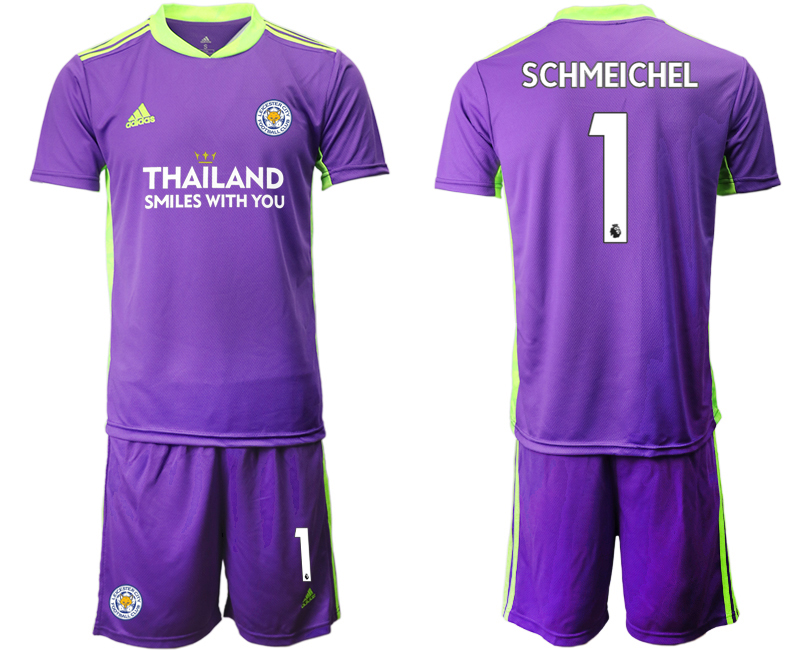 Men 2020-2021 club Leicester City purple goalkeeper #1 Soccer Jerseys